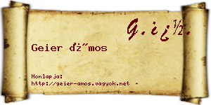 Geier Ámos névjegykártya